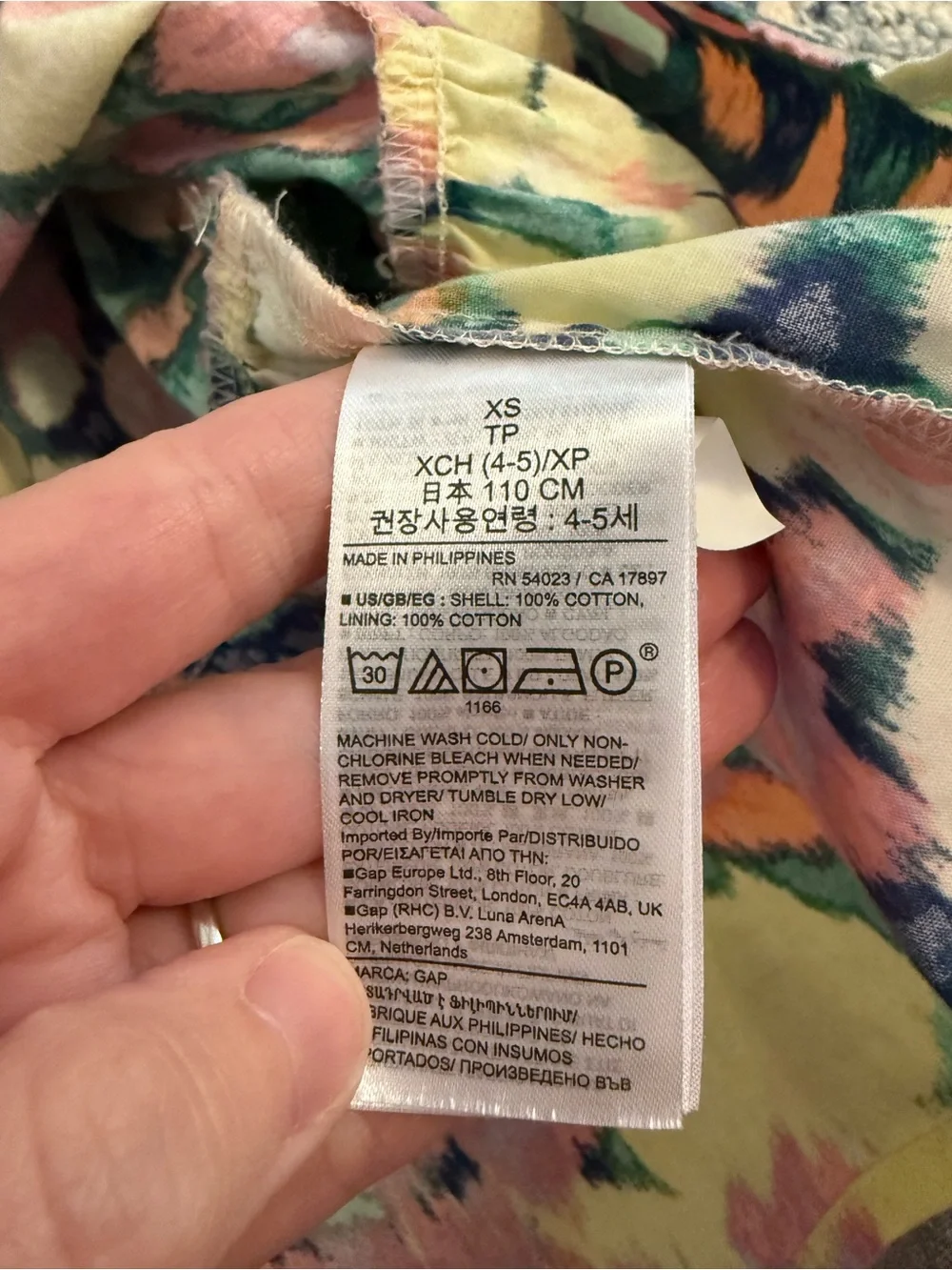 Gap Kids Tiered Poplin Puff Sleeve Dress Bright Floral Size XS